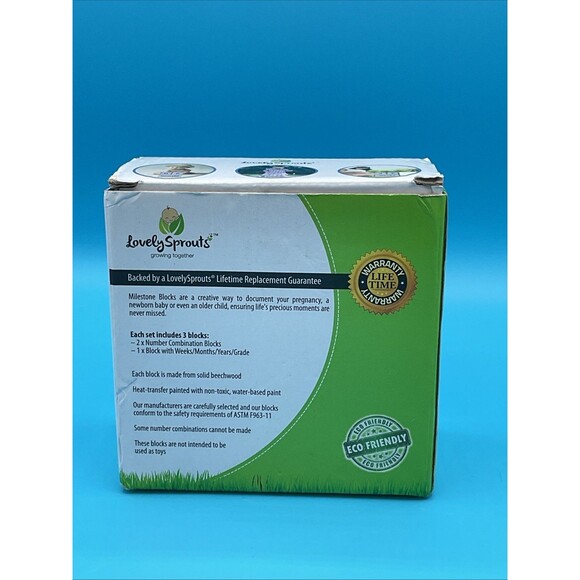 Baby Boy Milestone Blocks for Nursery Decor Lovely Sprouts Brand - Picture 2 of 8